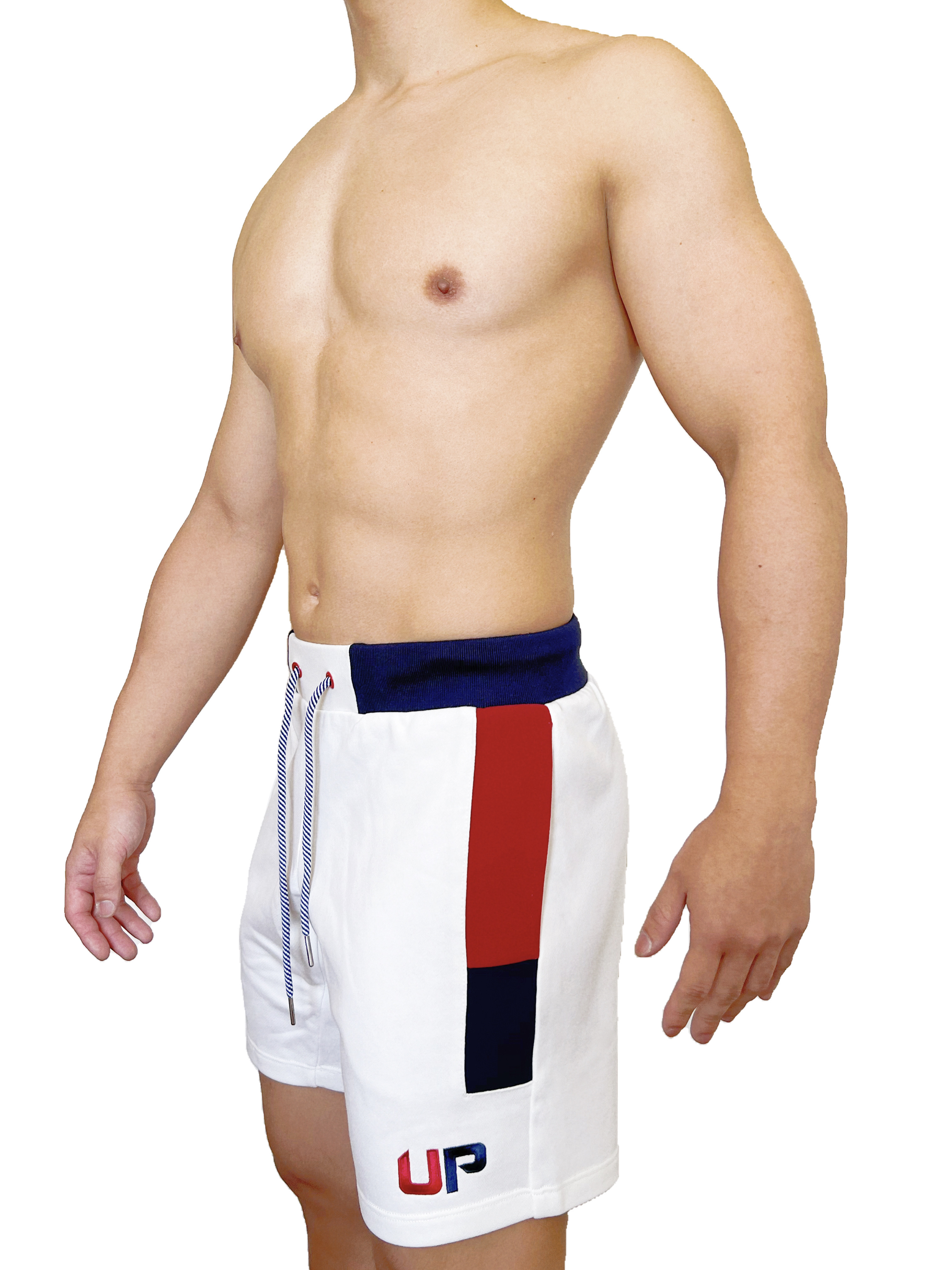 Tricolour 三色棉短褲 極緻白/紅/藍