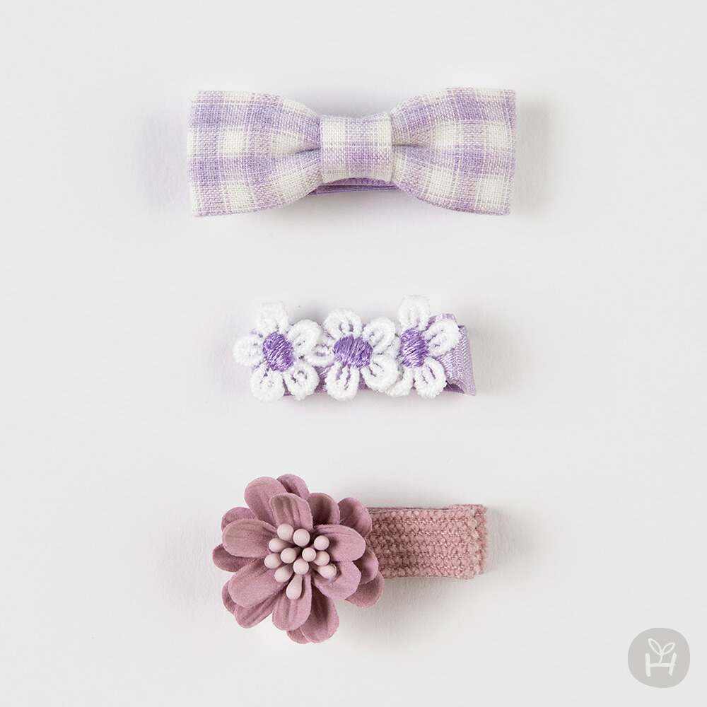 韓手工製｜Belin 小花髮夾3件組