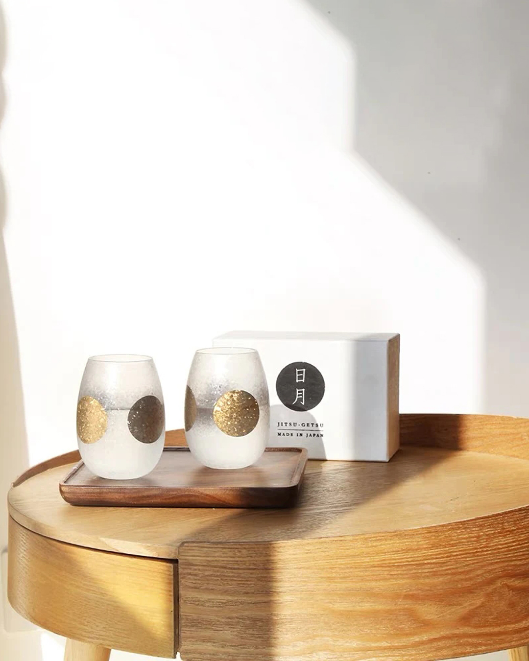 日月磨砂對杯套裝｜石塚硝子