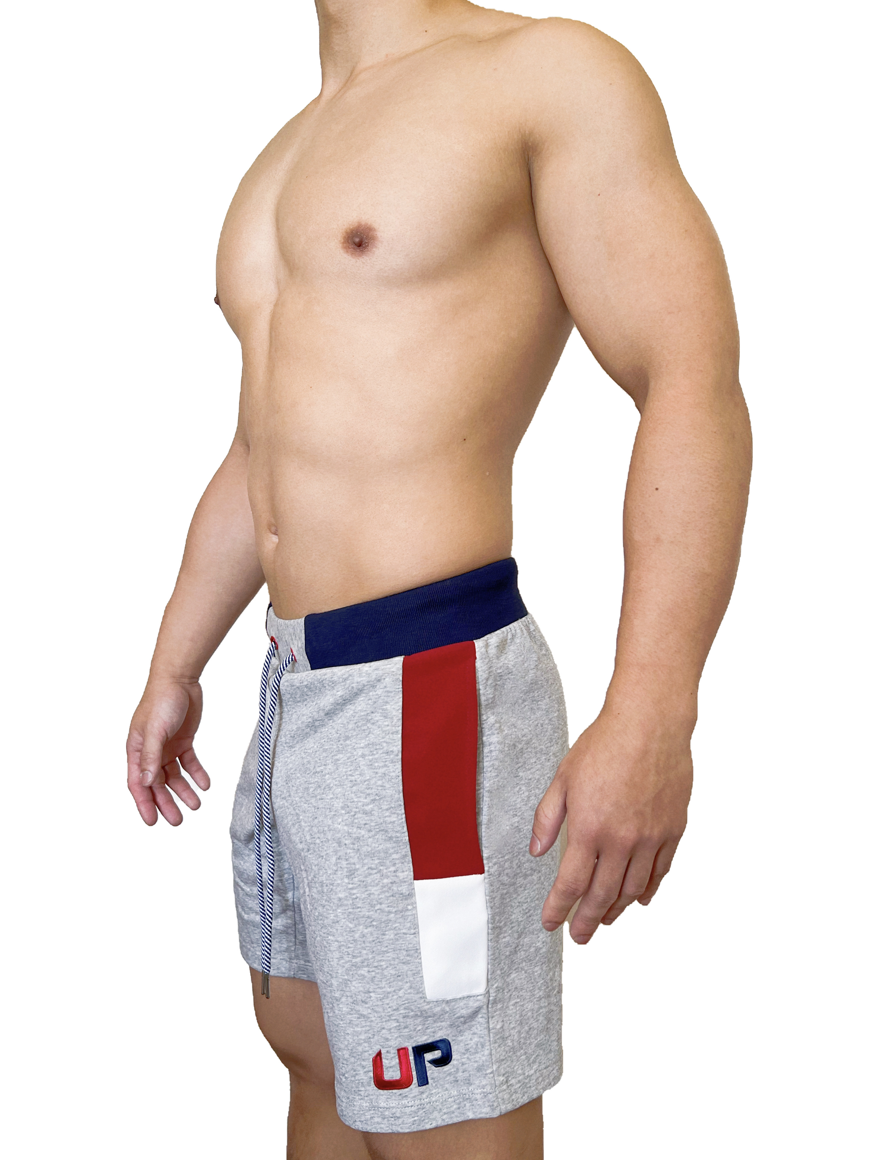 Tricolour 三色棉短褲 樹熊灰/紅/藍