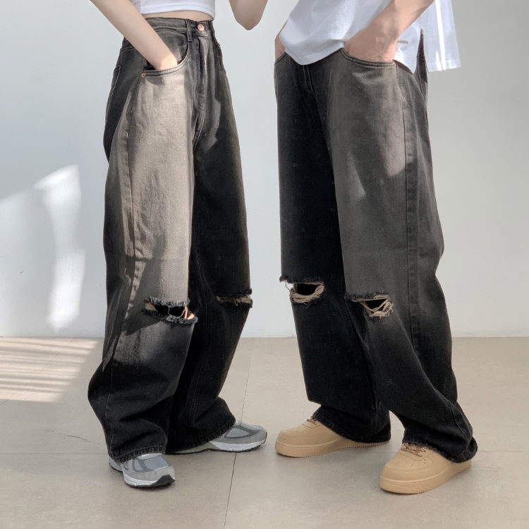 復古漸層牛仔寬褲