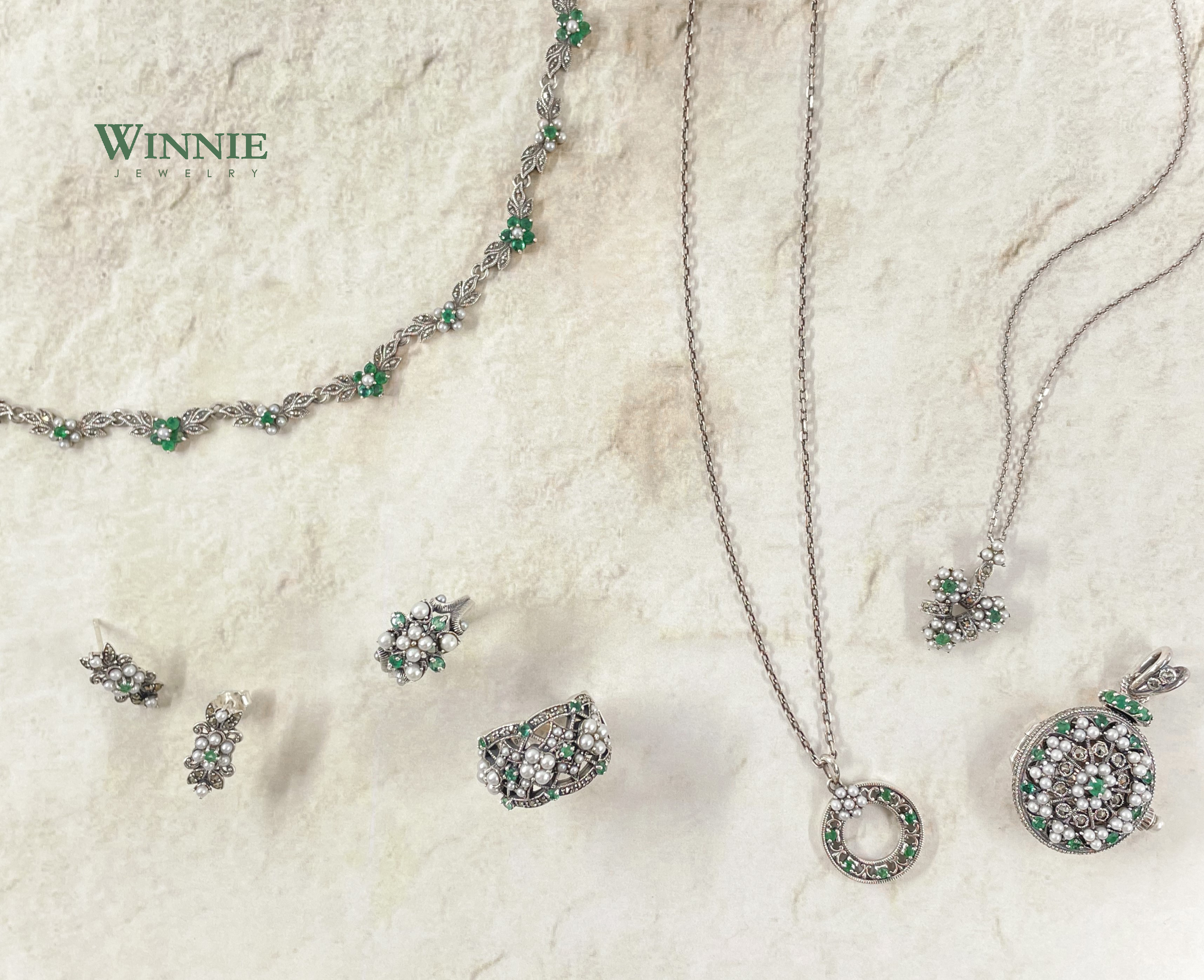 祖母綠米珠項鍊