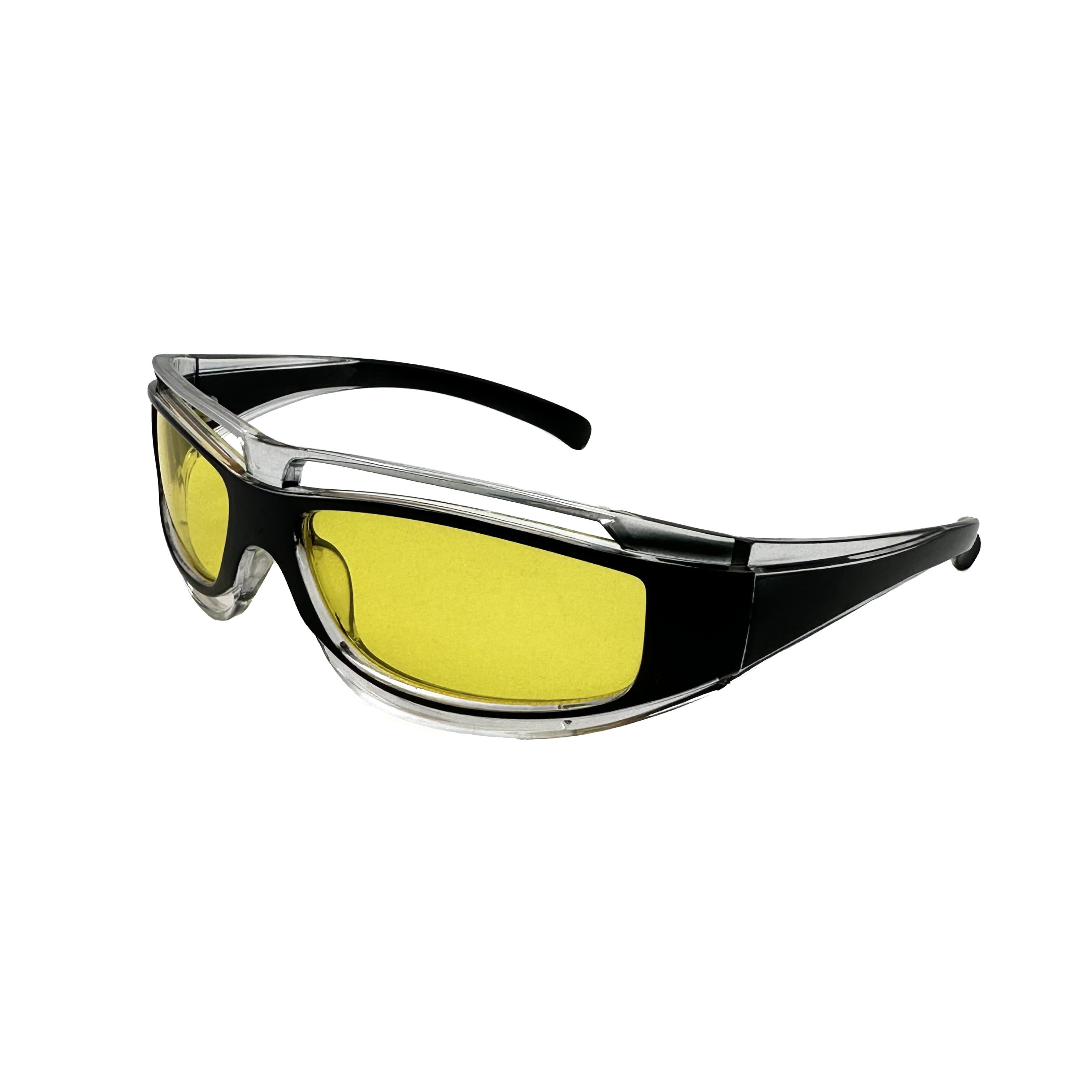 CHILL 前衛簍空雙層墨鏡-黃