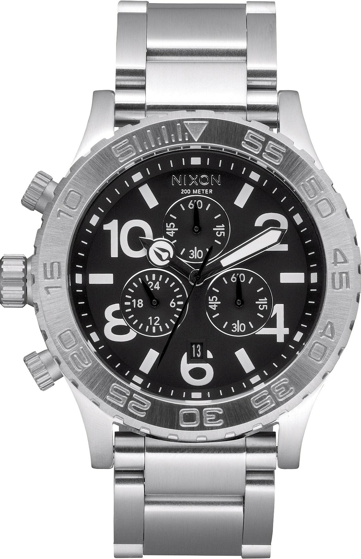 萬年鐘錶 - NIXON 尼克森 THE 42-20  CHRONO系列  黑面三眼計時腕錶 A037-000 錶徑42MM