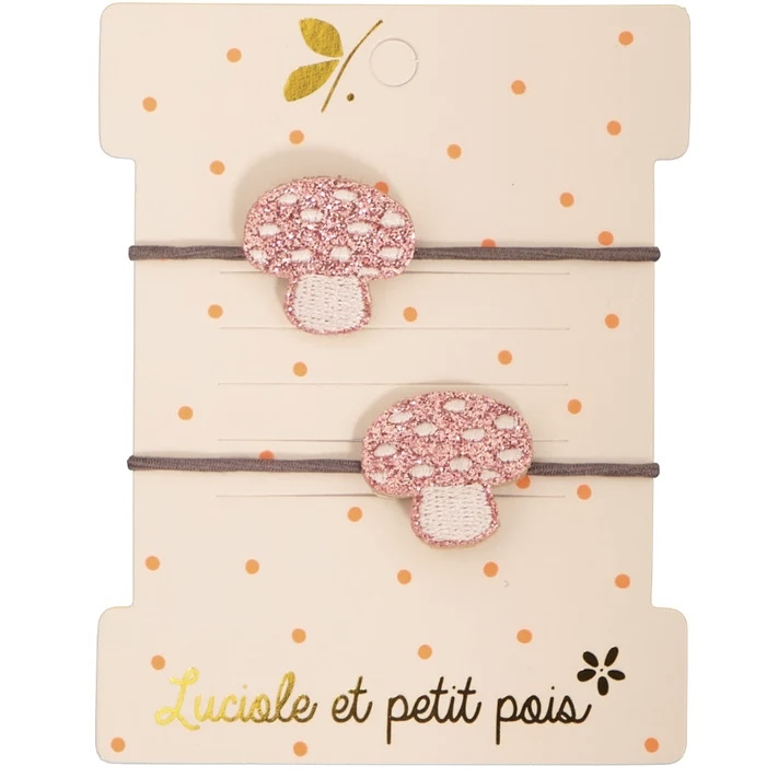 法國 Luciole et Petit Pois/ raspberry mushrooms 髮圈(一對)