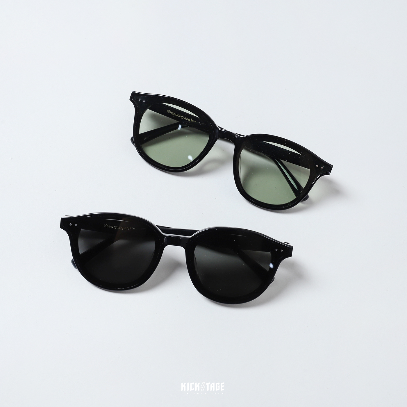 [特價商品無退換] #KEEP GLASSES 黑色 綠色 標語 閃電 經典 復古 波士頓圓框 高規板材 太陽眼鏡 墨鏡【KS181-BK】【KS181-GN】