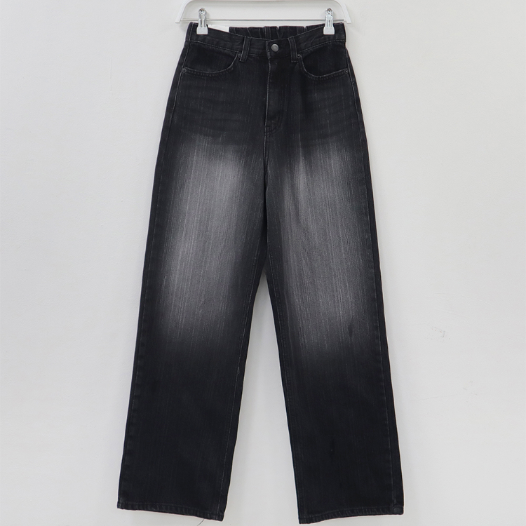 刷色牛仔寬褲-情侶同款