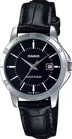 萬年鐘錶 - CASIO  復古款式素面皮革款女錶 LTP-V004L-1A  錶徑30.2MM