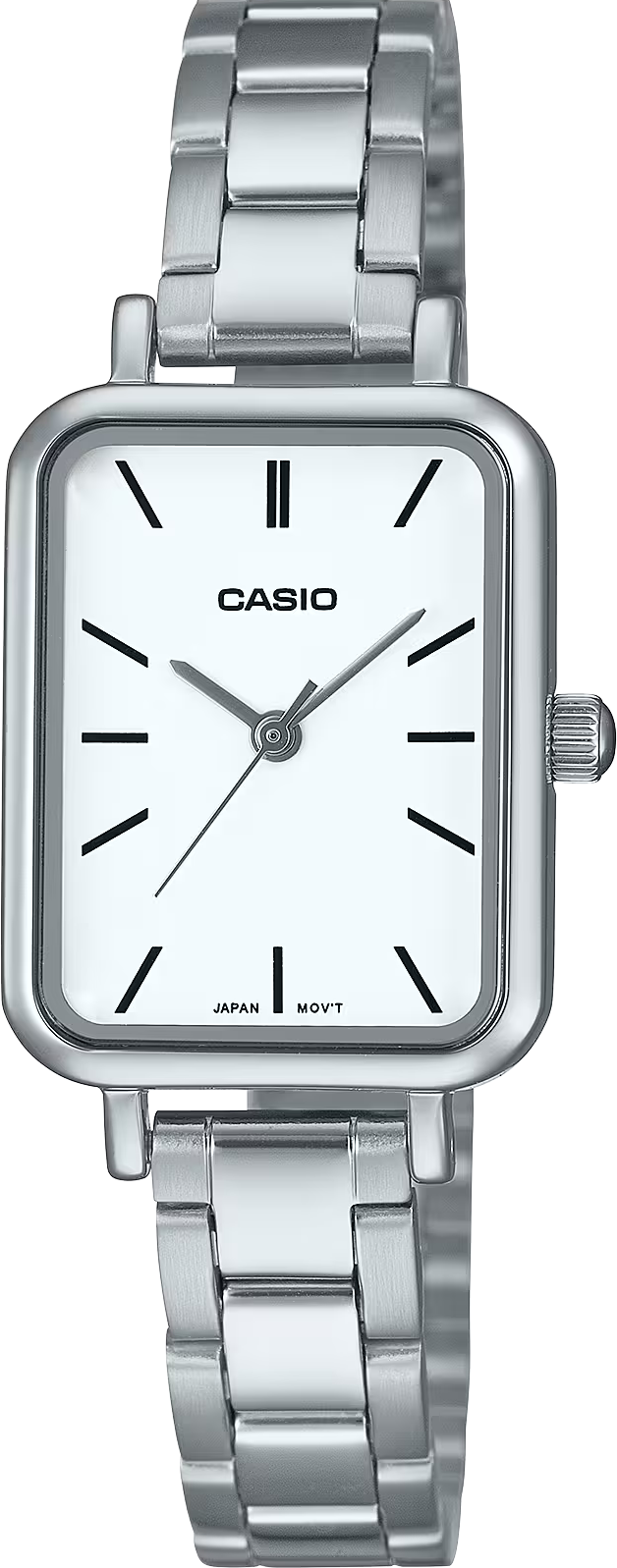 萬年鐘錶 - CASIO  簡單俐落小巧方形不鏽鋼女錶 LTP-V009D-7E 錶徑20.7MM