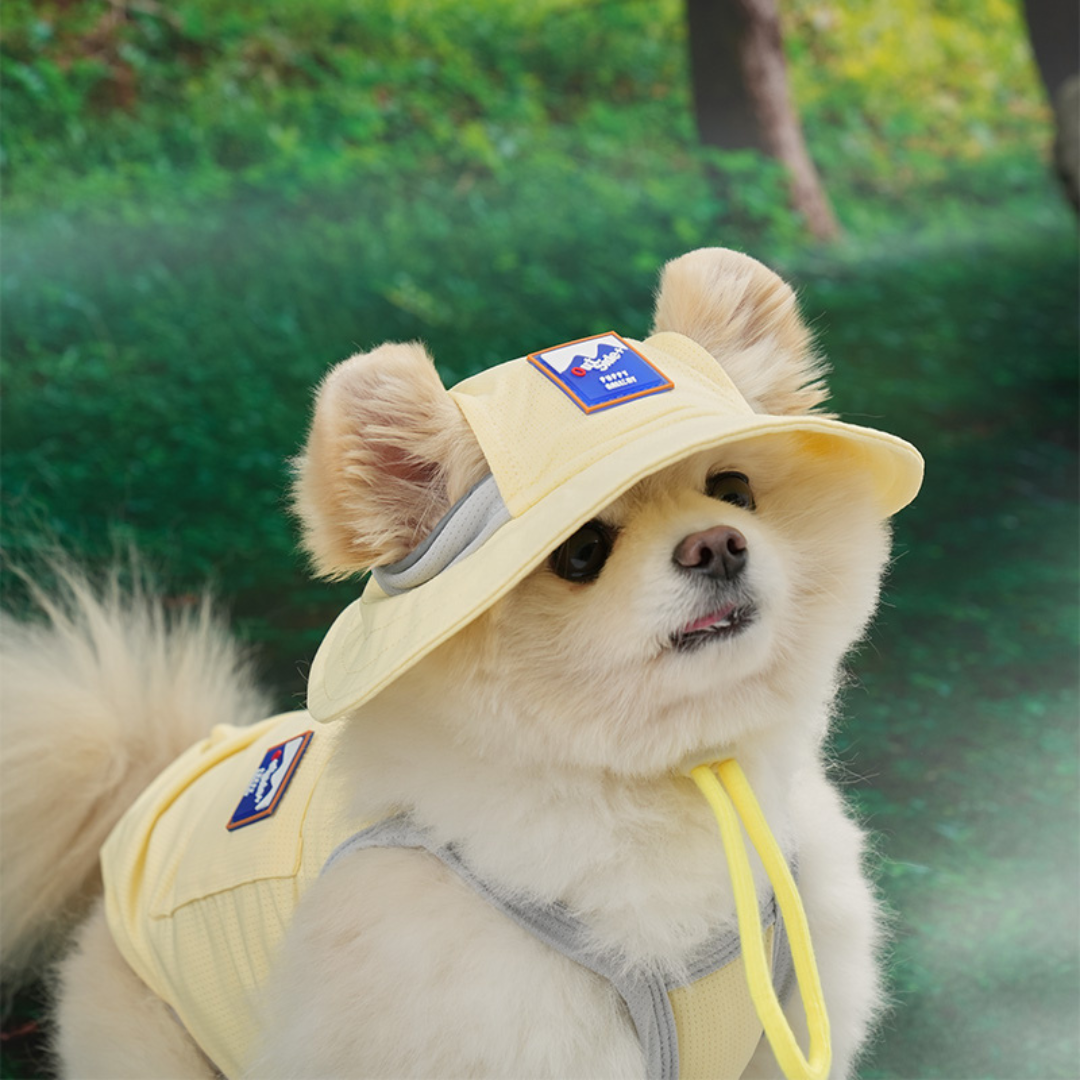 Puppy Gallery 涼感漁夫帽(鵝黃色)