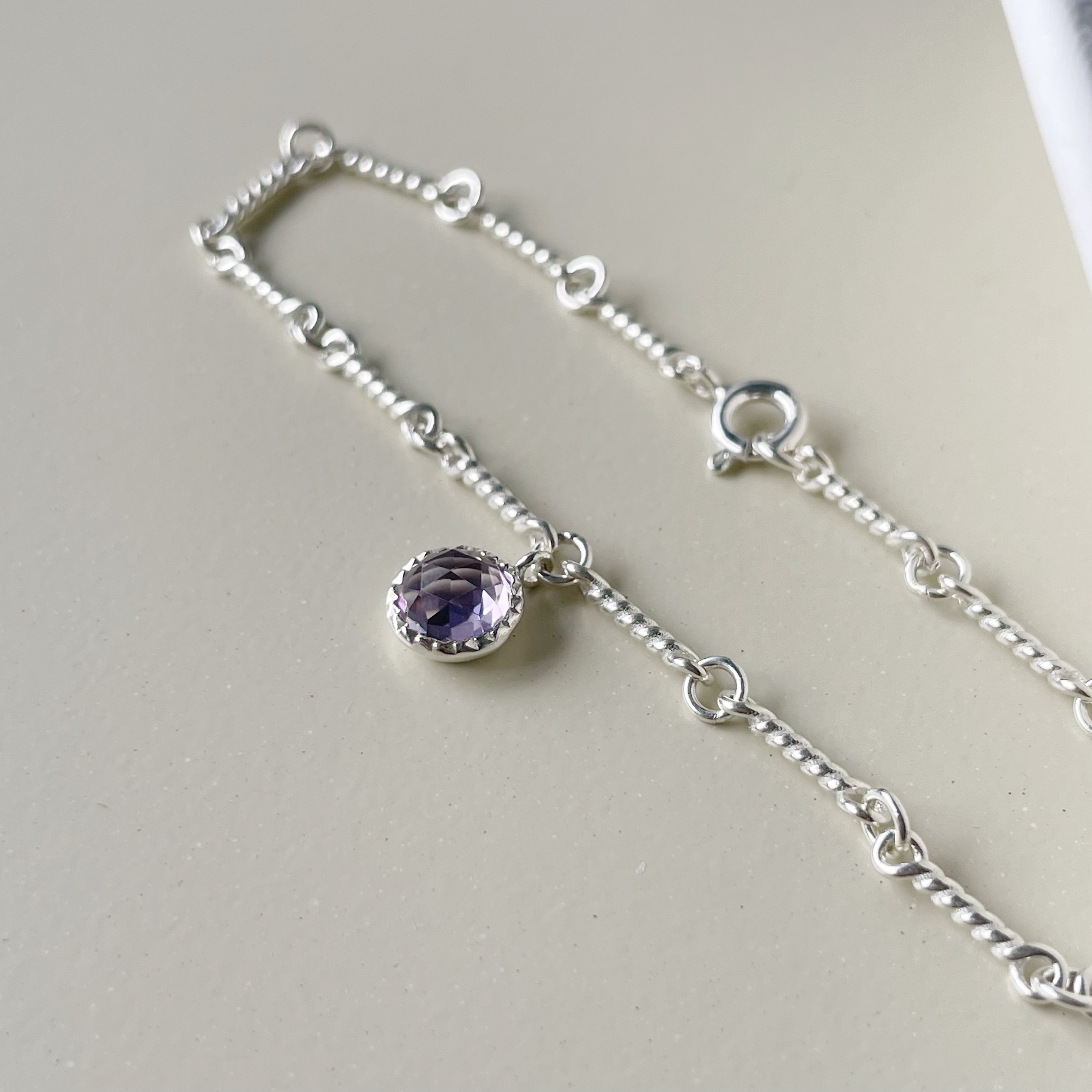 蛋糕紫水晶twist節節手鍊