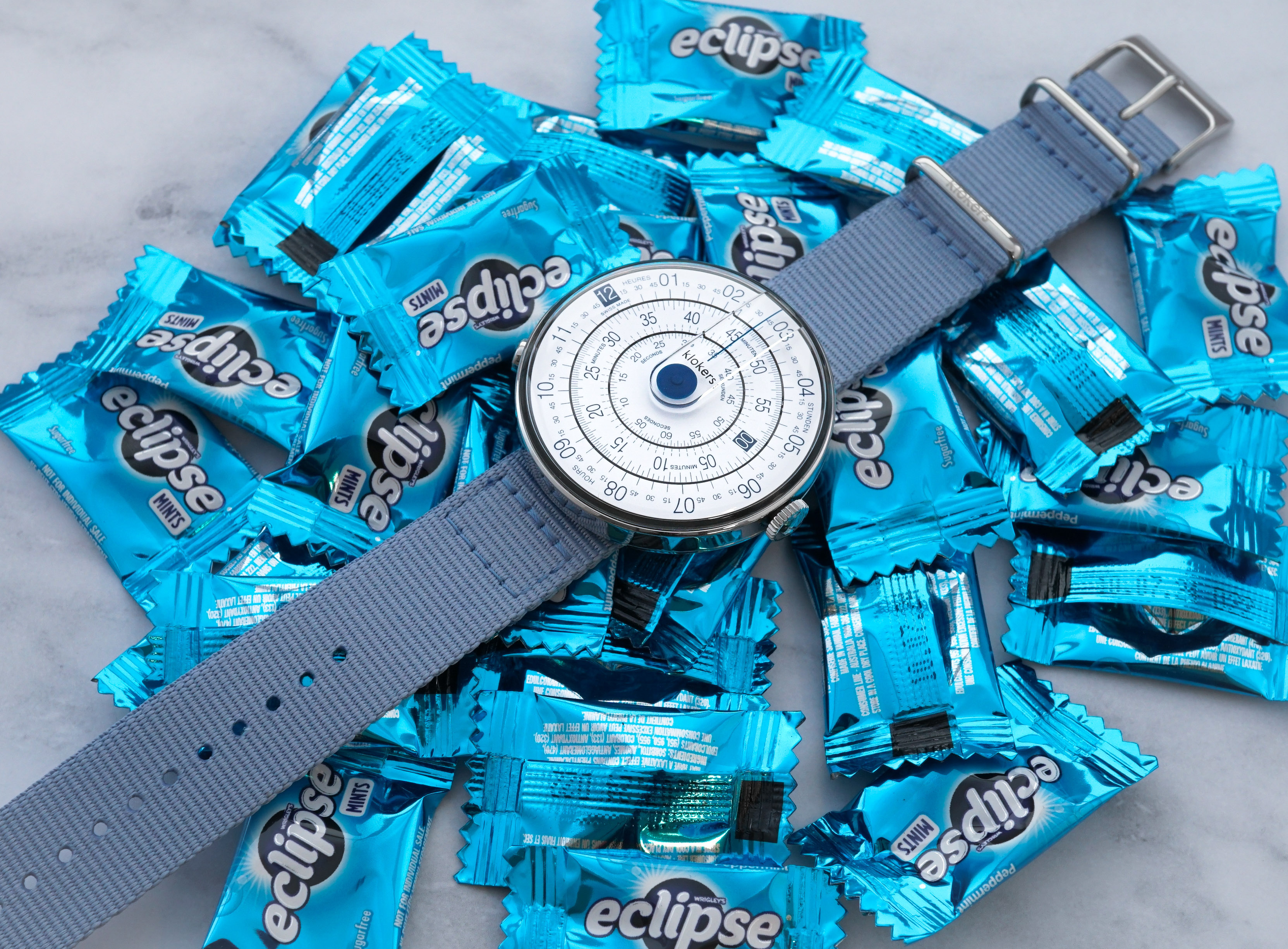 KLOK-01-D4 藍色錶頭+尼龍錶帶