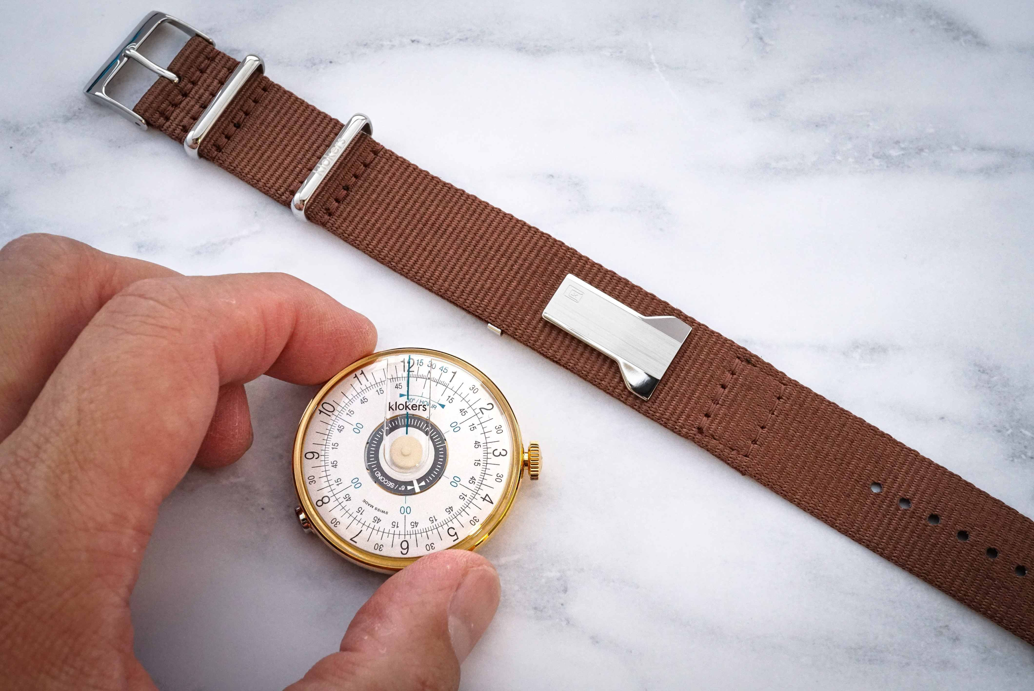 KLOK-08-D5 孔雀藍錶頭+尼龍錶帶