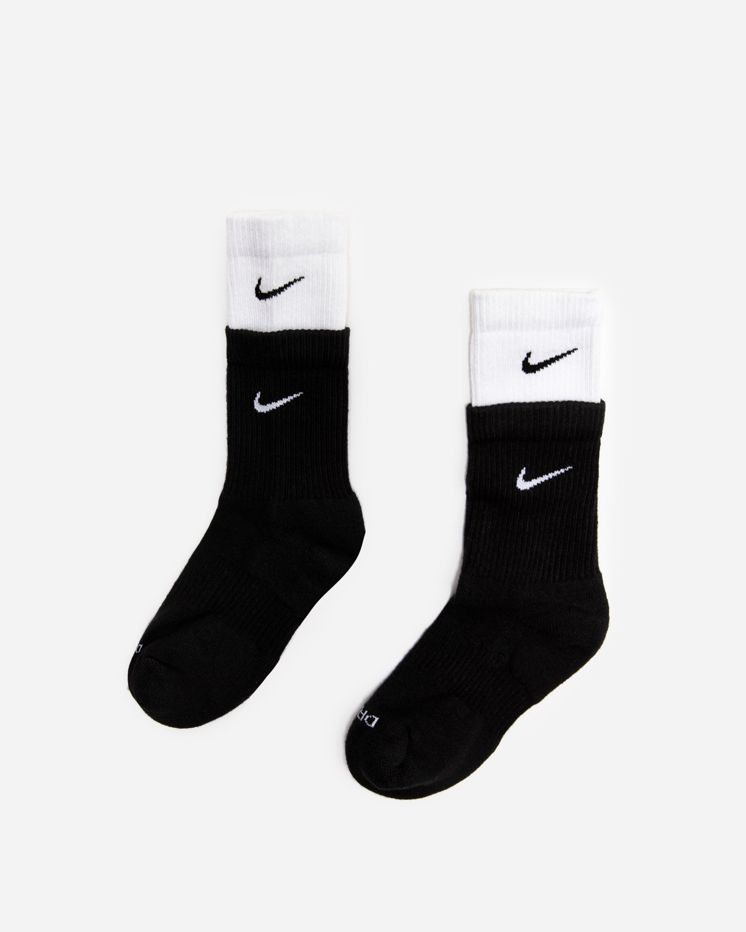 NIKE EVERYDAY PLUS CUSHIONED 黑白 雙層  長襪