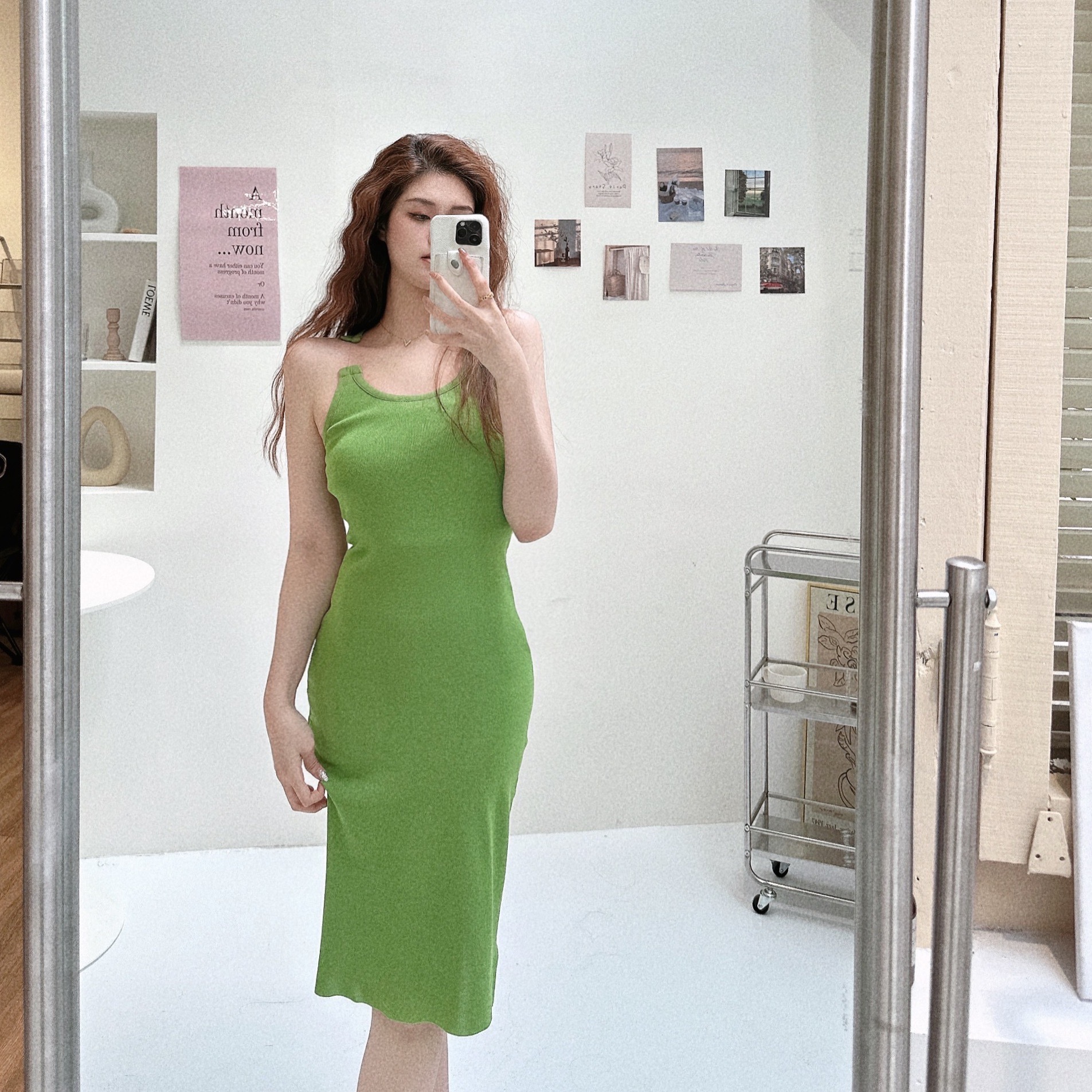 隱形魚線針織洋裝/三色