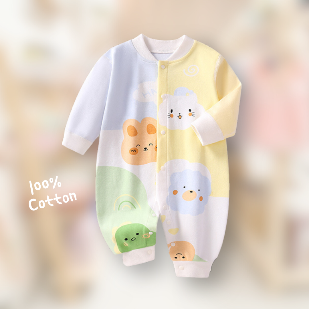 【限量】貓咪動物家族-春秋長袖連身衣(59-100)