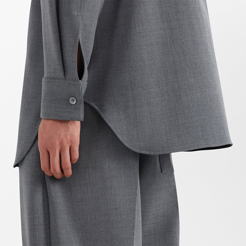 Studio Nicholson Akako Shirt Grey Marl