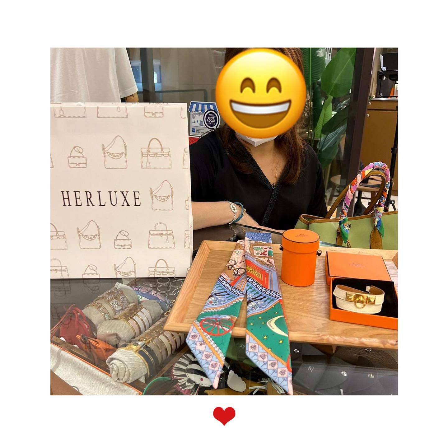 馬迷靚靚睇直播落單皮手帶🎉 來店配多條twilly🎀 大讚HERLUXE公司團隊年輕有活力又夠貼心體面👏 商品齊全👍 購物方便🙌 對我哋提供嘅服務很滿意🫰多謝你嘅支持🫶