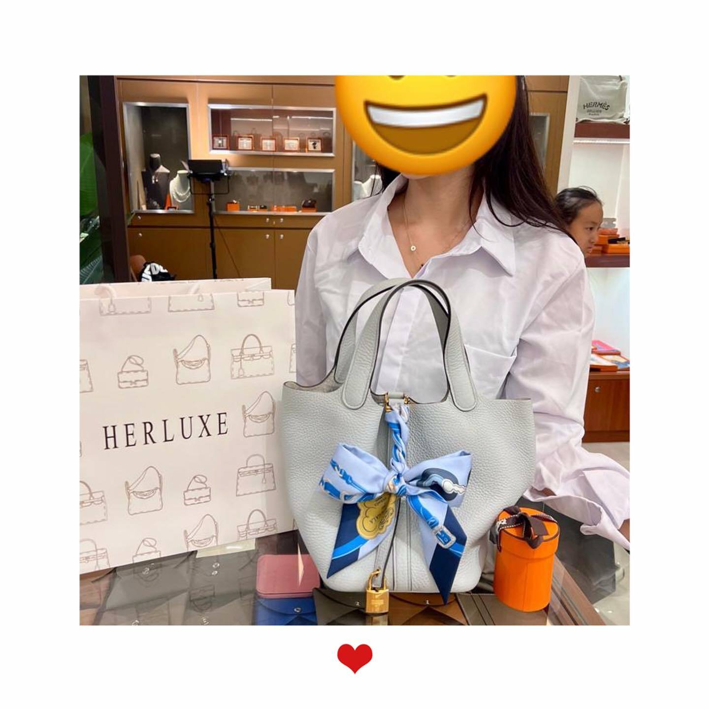 爽快靚靚到店揀咗Twilly來襯P18🎉 很滿意HERLUXE提供嘅綁twilly服務❤️ 多謝你嘅支持🫶