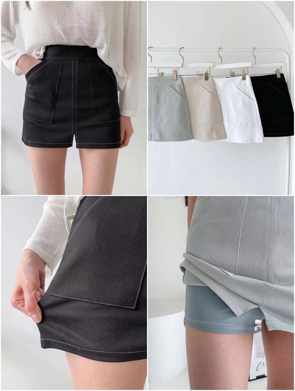 SK23S0908 牛仔顯瘦開叉迷你裙