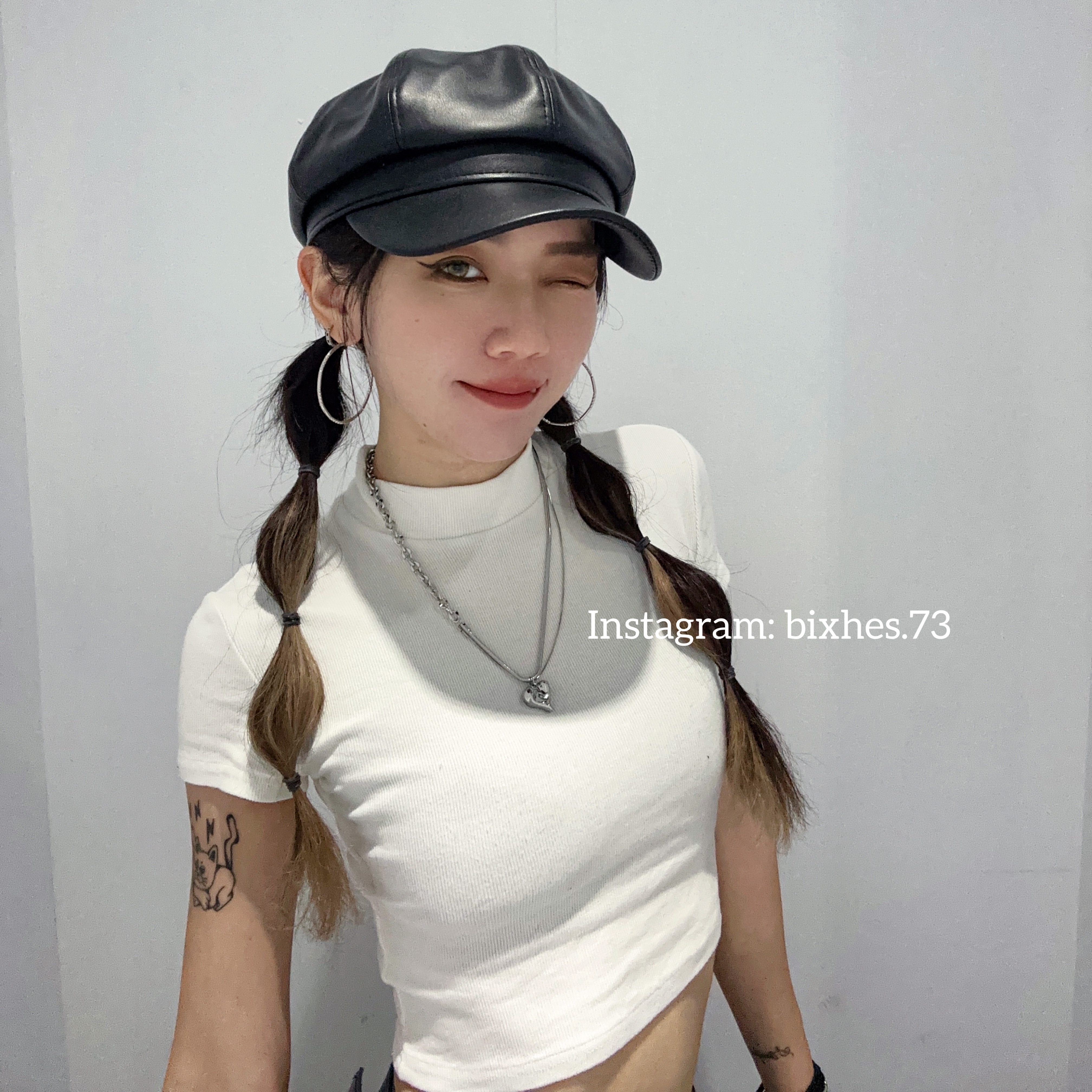 蛇骨拼接鏈條愛心項鍊(K00049)