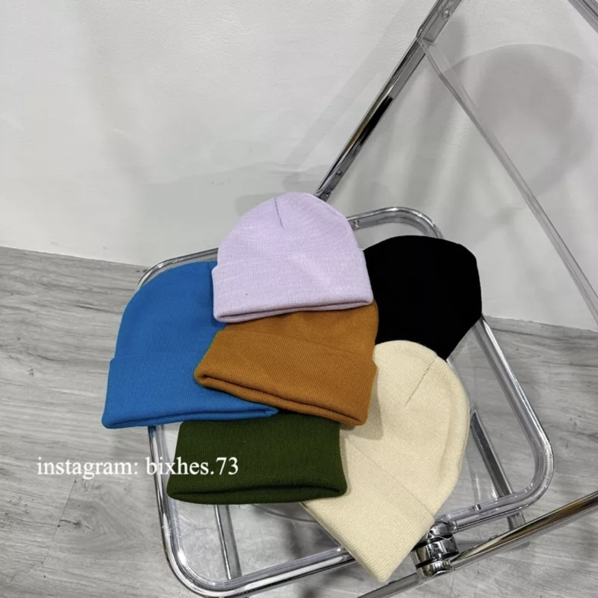 素色反折毛帽(H00026)