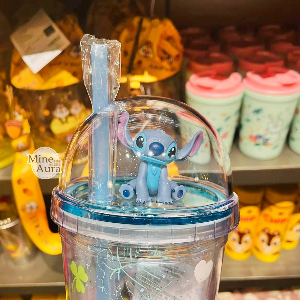 史迪奇 Stitch 立體造型 吸管 水杯 飲料杯 星際寶貝 Lilo & Stitch -上海迪士尼樂園