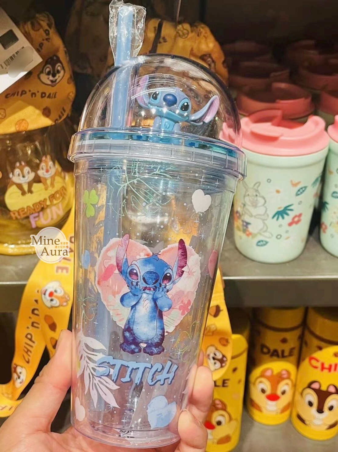 史迪奇 Stitch 立體造型 吸管 水杯 飲料杯 星際寶貝 Lilo & Stitch -上海迪士尼樂園