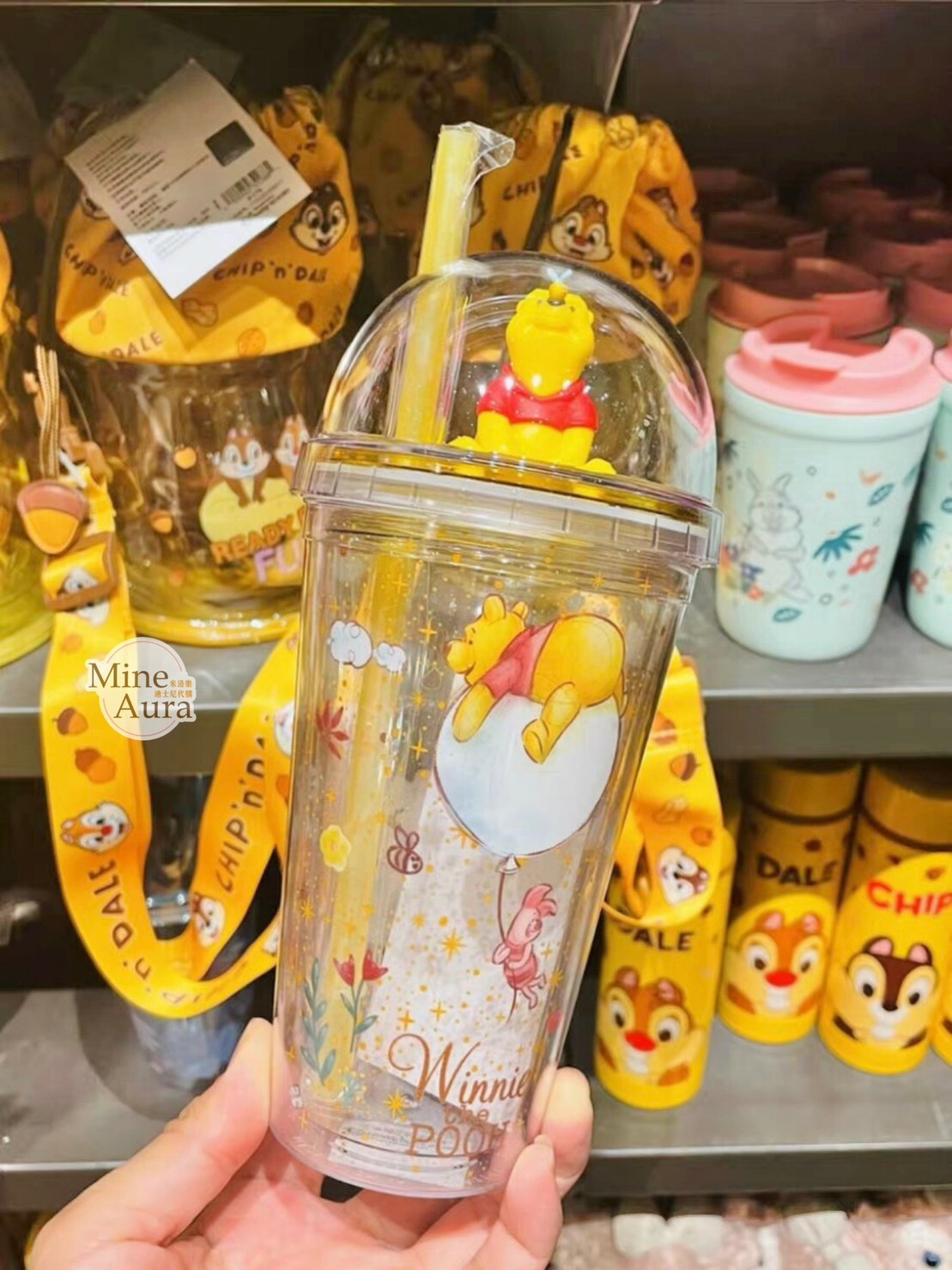 小熊維尼 Winnie the Pooh 立體造型 吸管 水杯 飲料杯 -上海迪士尼樂園