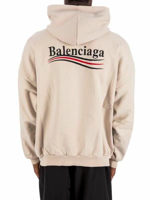 Balenciaga浅米色字母印花连帽卫衣 739024  TKVI9  9711 -T