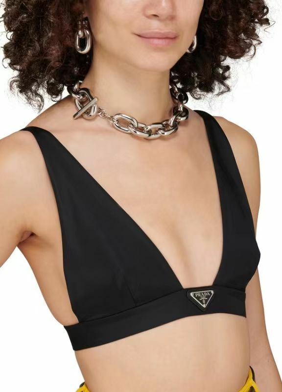 Prada 黑色三角鐵牌運動內衣240706 1WQ8 F0002-T