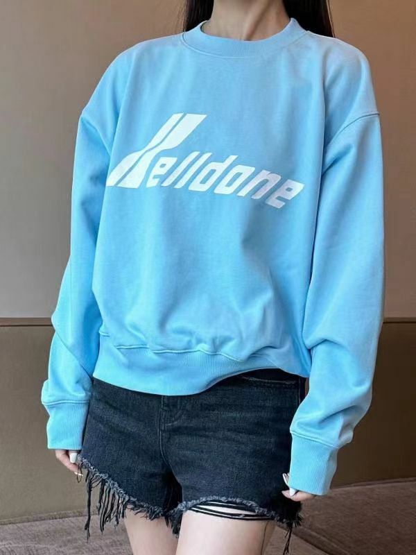 We11done  藍色白字母衛衣    WD-TS1-23-797 -T