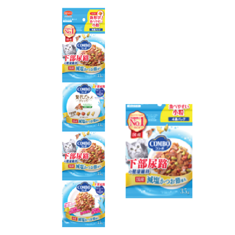 Combo｜4連包貓咪餅乾 - 下部尿道保健 添加減鹽鰹魚片 (CMO-3677)