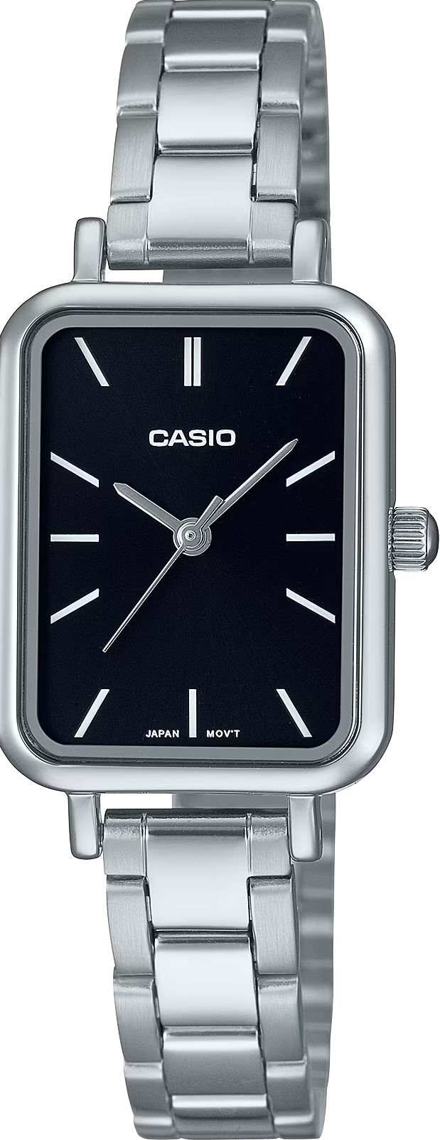 萬年鐘錶 - CASIO  簡單俐落小巧方形不鏽鋼女錶 LTP-V009D-1E  錶徑20.7MM