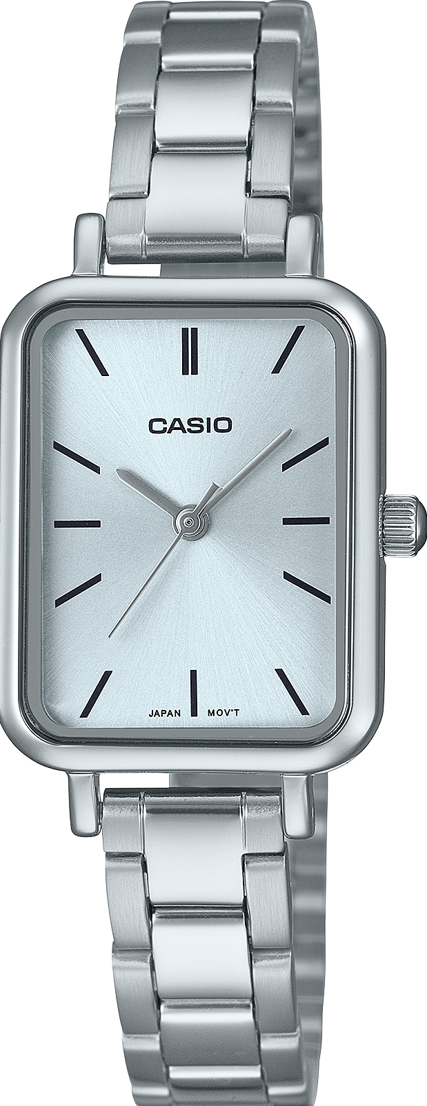 萬年鐘錶 - CASIO  簡單俐落小巧方形不鏽鋼女錶 LTP-V009D-2E 錶徑20.7MM