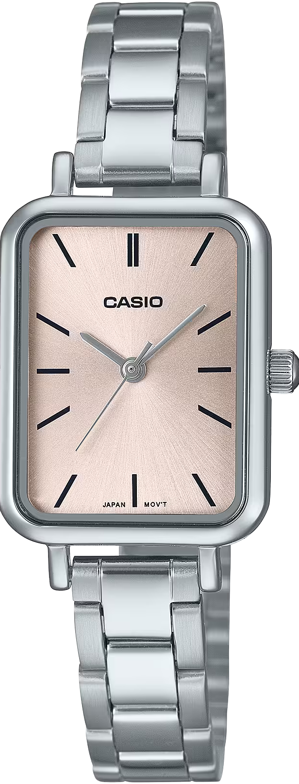 萬年鐘錶 - CASIO  簡單俐落小巧方形不鏽鋼女錶 LTP-V009D-4E  錶徑20.7MM