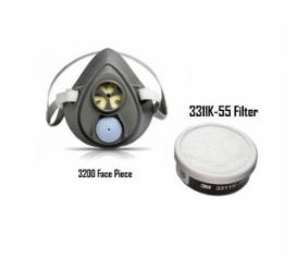 3M 3200A套裝豬咀口罩(防氣味)(3200+3311K-55)-[3200A]