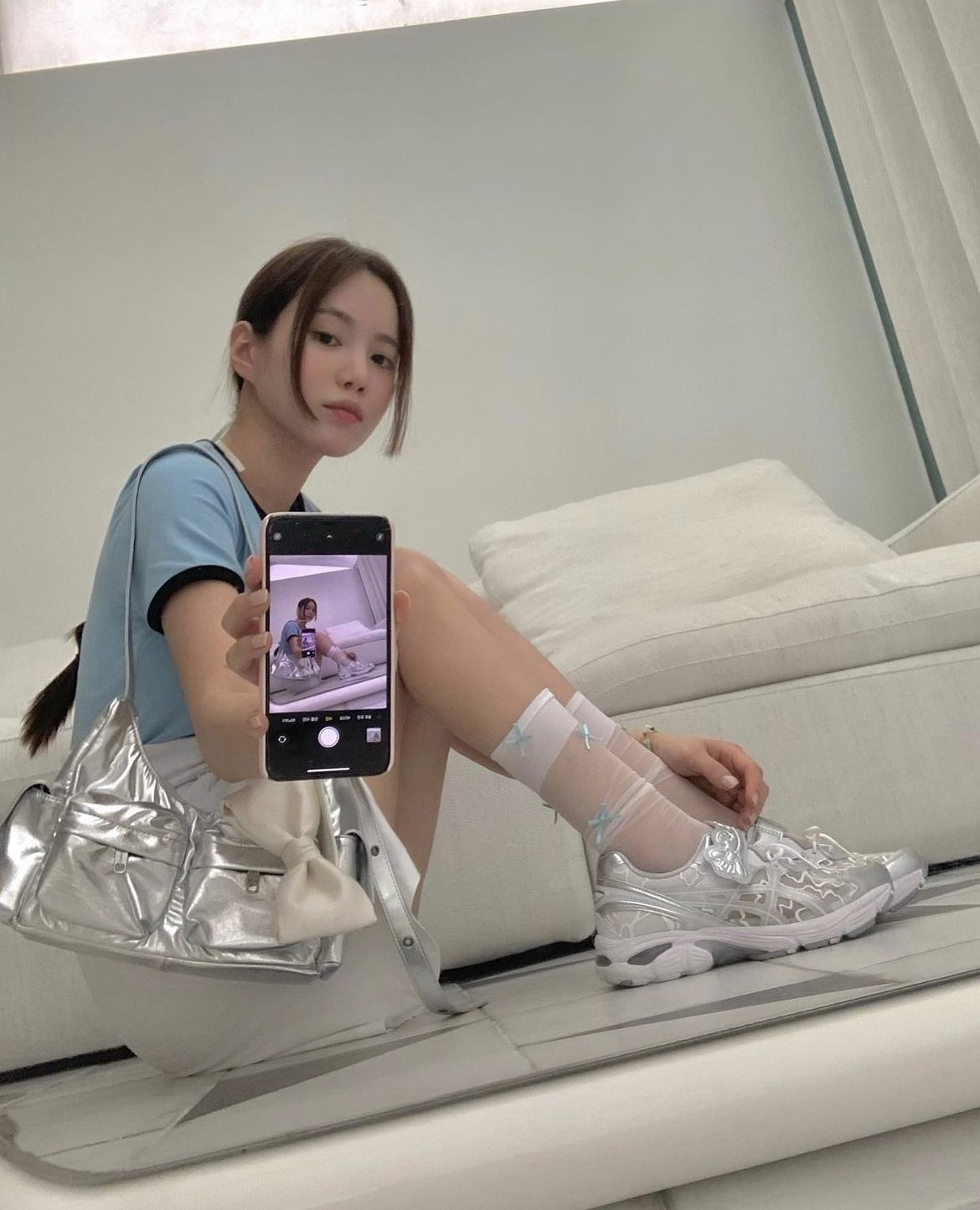 <國外限定款💿> Cecilie Bahnsen x ASICS GT-2160 銀花花