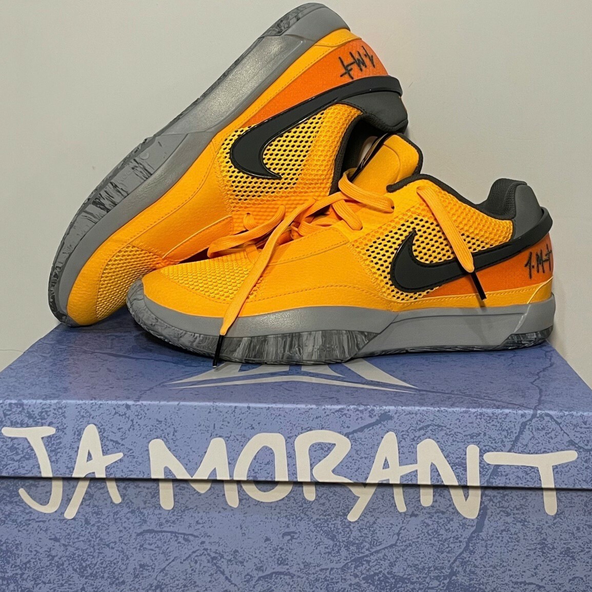 Nike Ja 1 PE "Wet Cement" 黃灰大理石紋 莫蘭特 灰熊 實戰籃球鞋