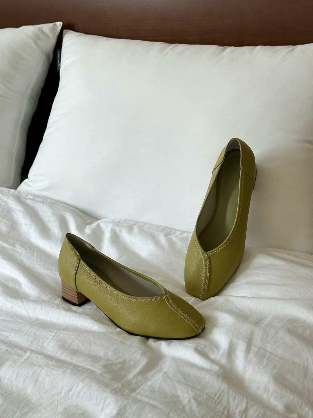 SH#14128 🤎真皮雙襟包腳鞋