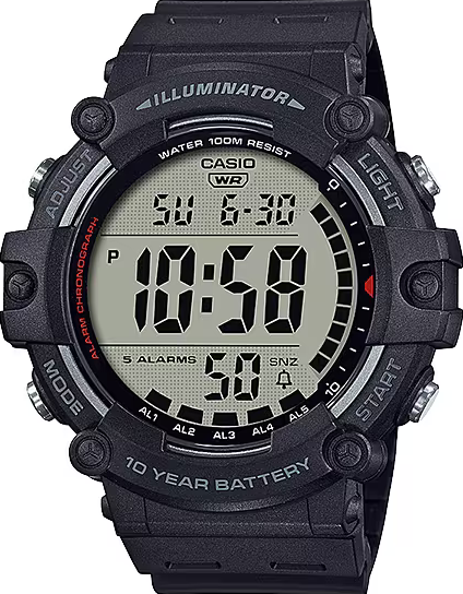 萬年鐘錶 - 卡西歐  CASIO  大錶徑數位顯示電子錶  AE-1500WH-1AV  錶徑 51.2MM