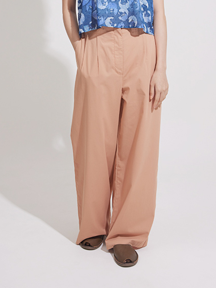 時間說壓折軟料寬褲-蜜脆