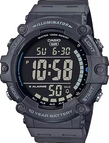 萬年鐘錶 - 卡西歐  CASIO  大錶徑數位顯示電子錶  AE-1500WH-8BV 錶徑 51.2MM