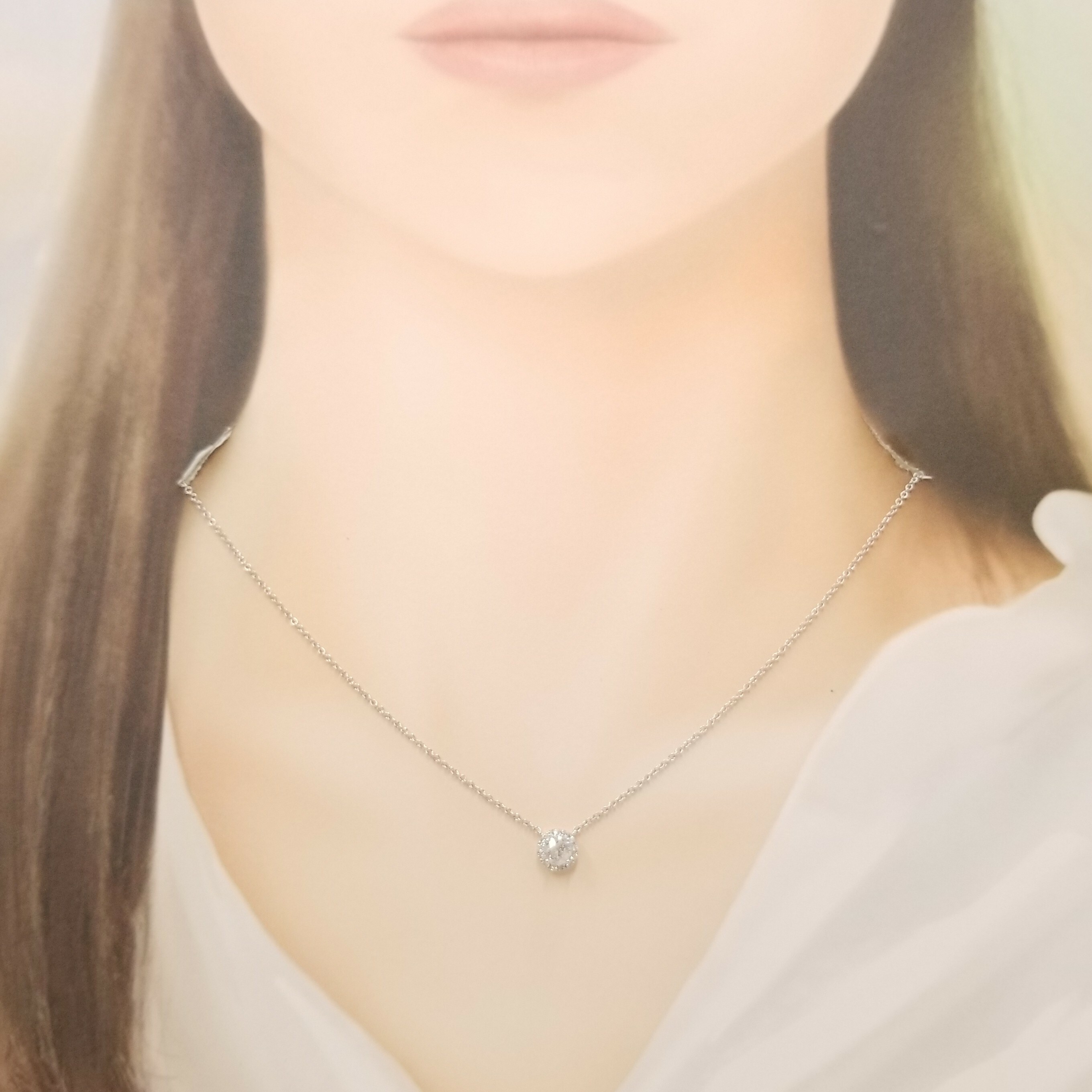 18K White Gold 0.45ct Diamond Necklace