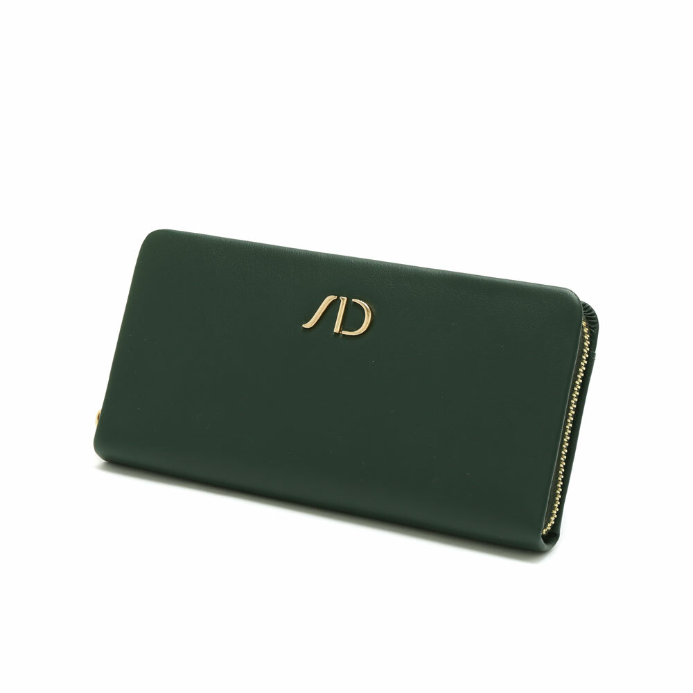 柔軟質感Nappa牛皮拉鍊長夾 綠色