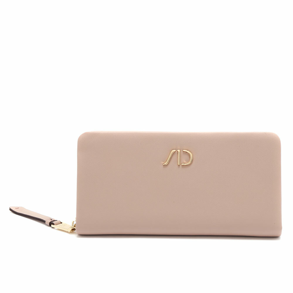 柔軟質感Nappa牛皮拉鍊長夾 粉紅色