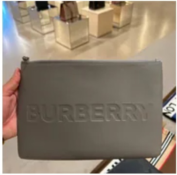 [S] BURBERRY MS SM POUCH,CHARCOAL GREY, 80528841-CHARCOAL GREY (SB50)