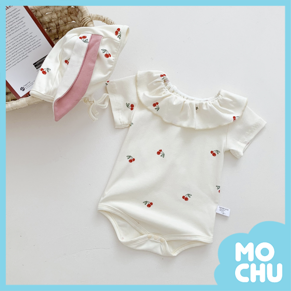 櫻桃花邊兔包屁衣(兩色)