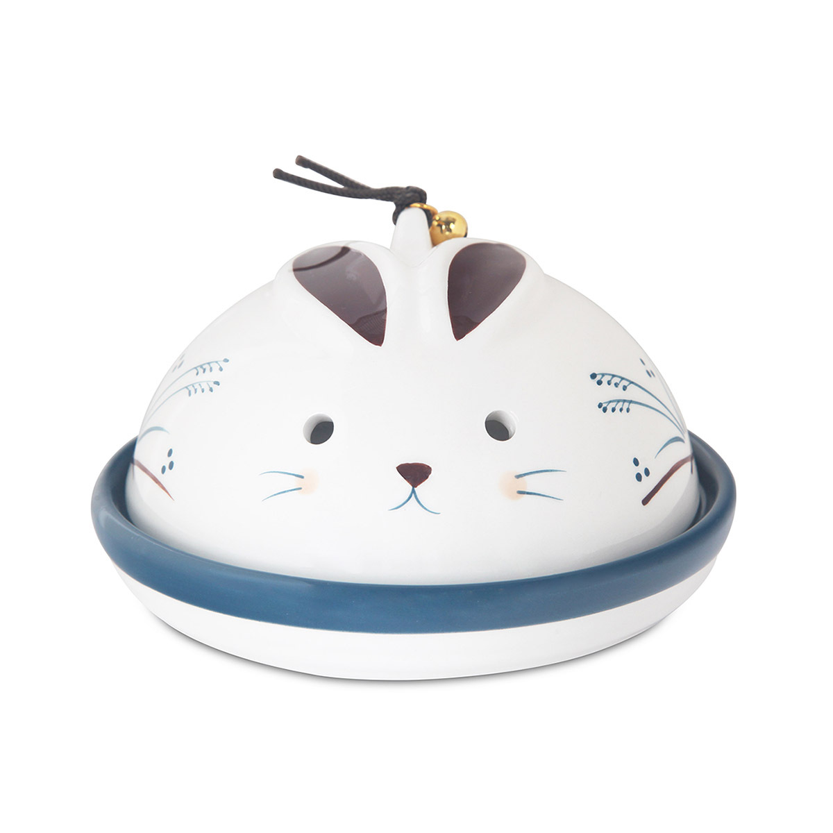 日本 薬師窯 H10cm 陶瓷兔蚊香爐 -NA4407