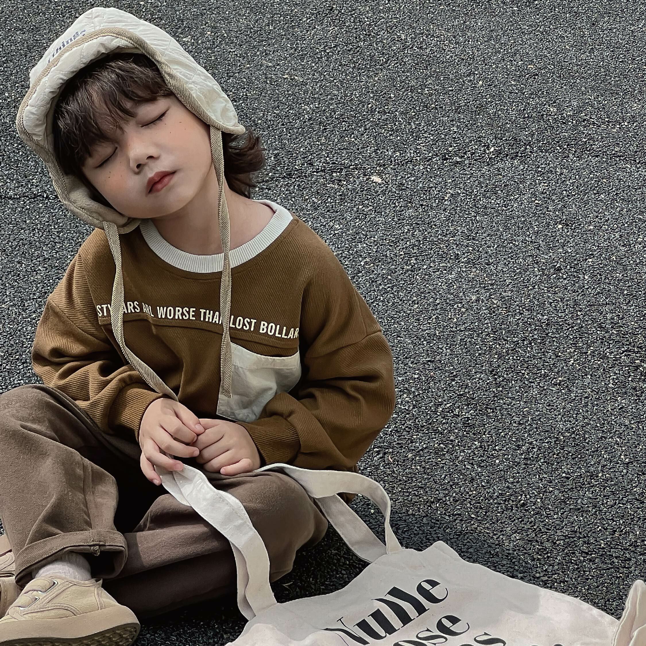 【H35076】潮流英字撞色口袋上衣＊二色